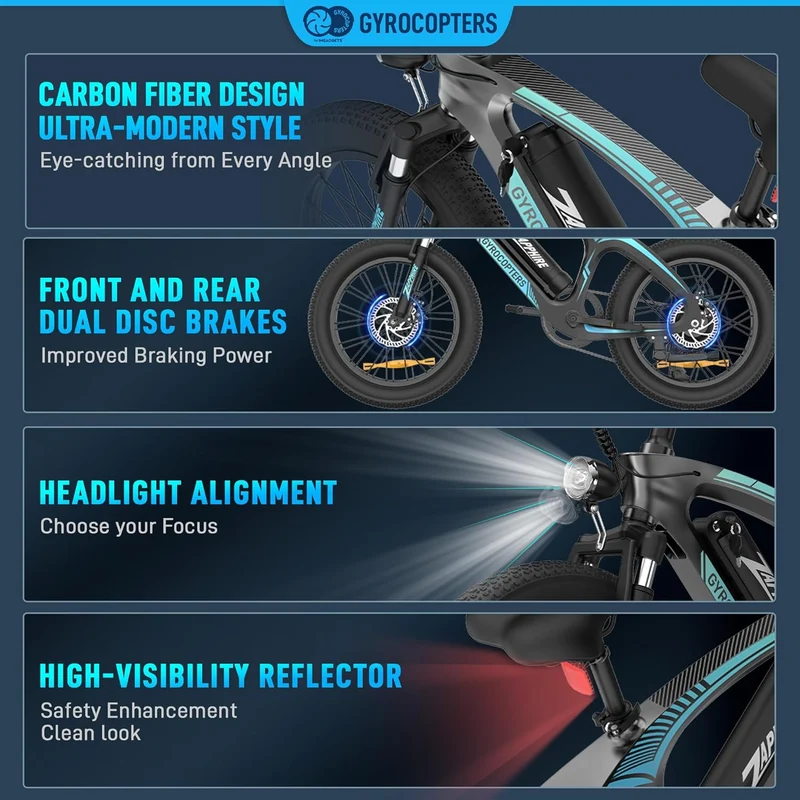 Gyrocopters Zapphire 500W Fat-Tire E-Bike Canada