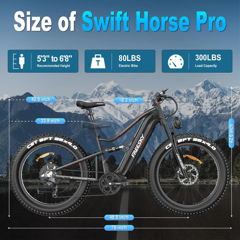 FREESKY Swift Horse Pro Electric Fat-Tire Ebike – 48 V 30 Ah Samsung | Canada-Ready Adventure