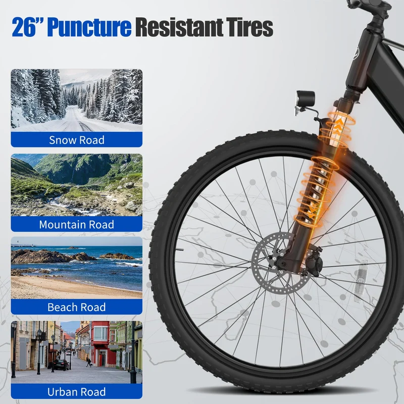 ZDZA Electric Bike 1000W Peak Motor | 26″ Mountain E-Bike Canada Stock – Fast Shipping