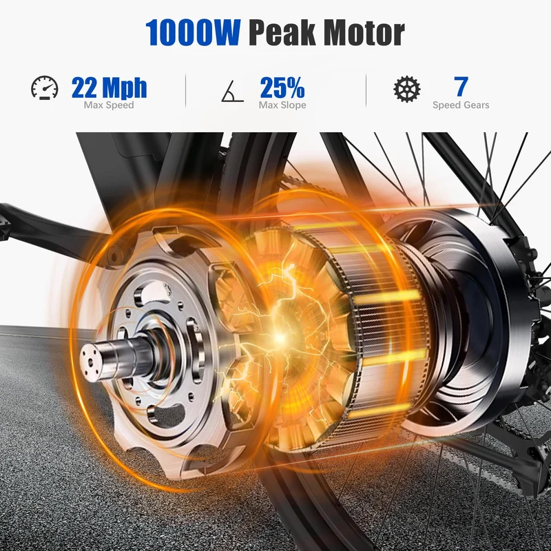 ZDZA Electric Bike 1000W Peak Motor | 26″ Mountain E-Bike Canada Stock – Fast Shipping