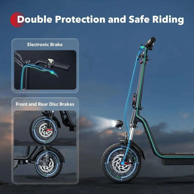 iScooter i12 Electric Scooter with Seat for Adults, Max Speed 25 kph, Range 35km