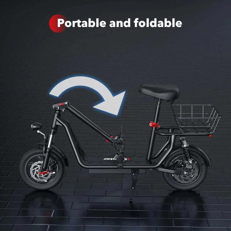 iScooter i12 Electric Scooter with Seat for Adults, Max Speed 25 kph, Range 35km