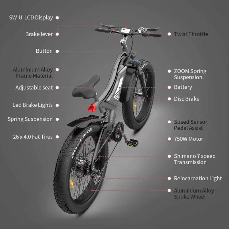AOSTIRMOTOR S18 750W Full Suspension Fat Tire E-Bike Canada