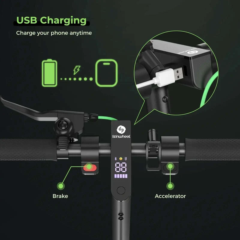 iSinwheel S9MAX 500W Electric Scooter Adult-Max Speed 32kph, Range 27-35km