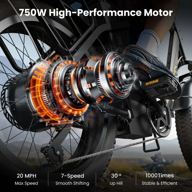 CycFree 120KM Long Range Electric Bike - Max Speed 32 KPH, Range 120 KM