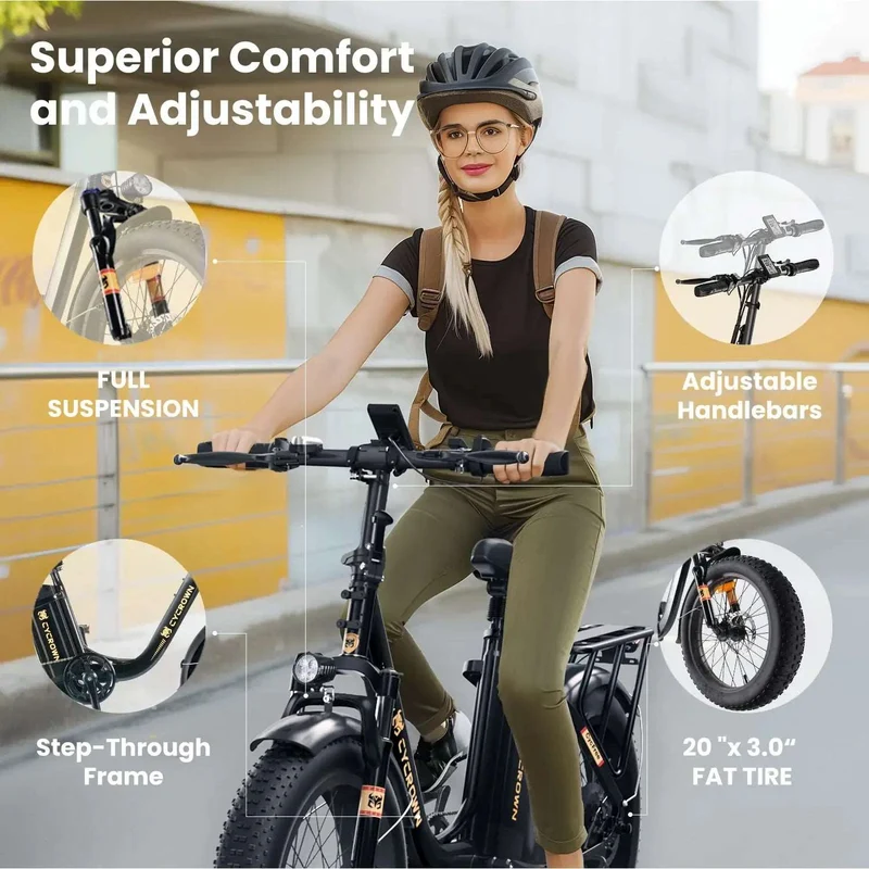 CycFree 120KM Long Range Electric Bike - Max Speed 32 KPH, Range 120 KM