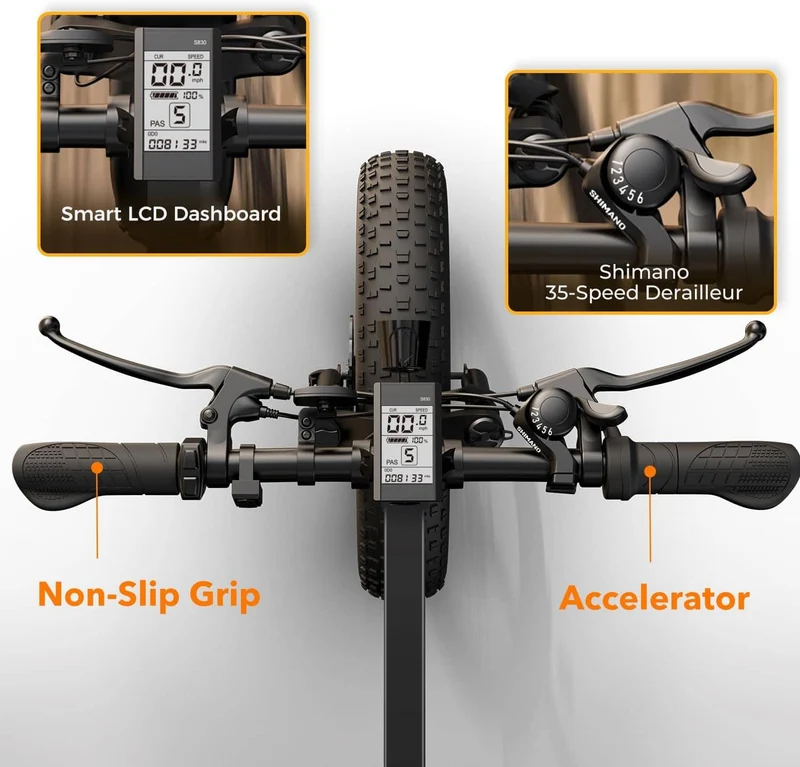 Cycrown Knight Fat Tire folding electric bike-Max Speed 32KPH, Range 77KM