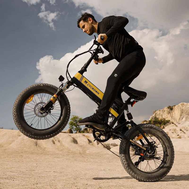 Cycrown Knight Fat Tire folding electric bike-Max Speed 32KPH, Range 77KM