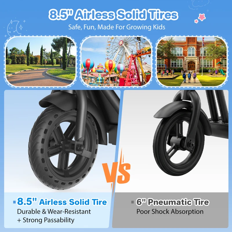 iScooter iK7 2-in-1 Kids Electric Scooter with Seat, Basket & App Parental Controls