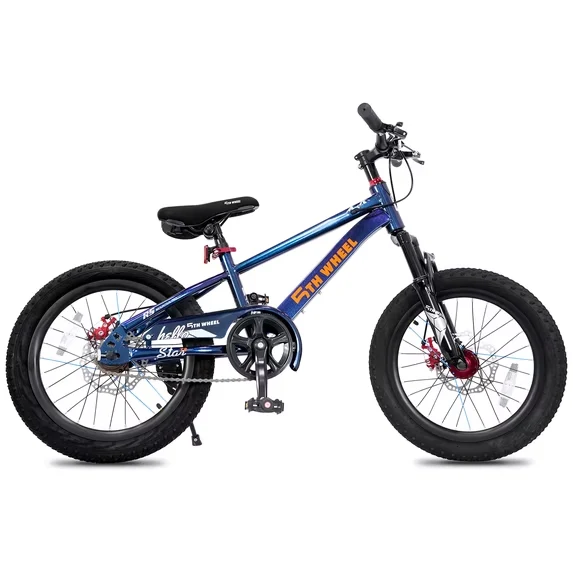 5TH WHEEL KB10-18 Kids Bike for Ages 6-9 Years, 18-Inch Tires, Adjustable Seat and Handlebar, Blue