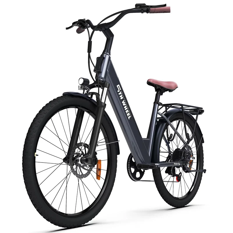 5TH WHEEL Electric Bike for Adult with 350W Motor, W18B 26" EBike with 36V 10.4Ah Removable Battery Ebike, Electric Bicycle with 7 Speed, UL2849