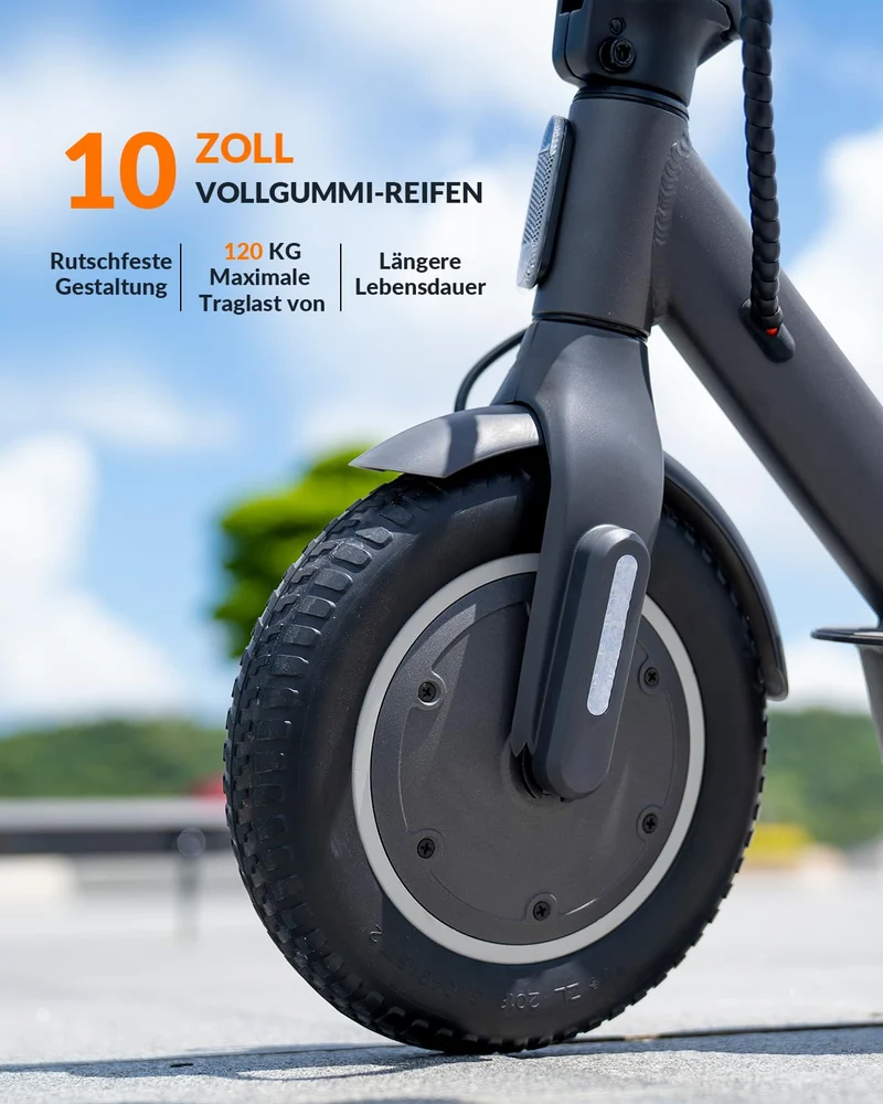 E Scooter mit Straßenzulassung,10 Zoll E Roller, Max 32km/40km Reichweite 20km/h, Elektro Scooter bis 120kg, Blinker, APP-Verbindung, Vierfache Stoßdämpfung, Duales Bremssystem E Roller für Erwachsene