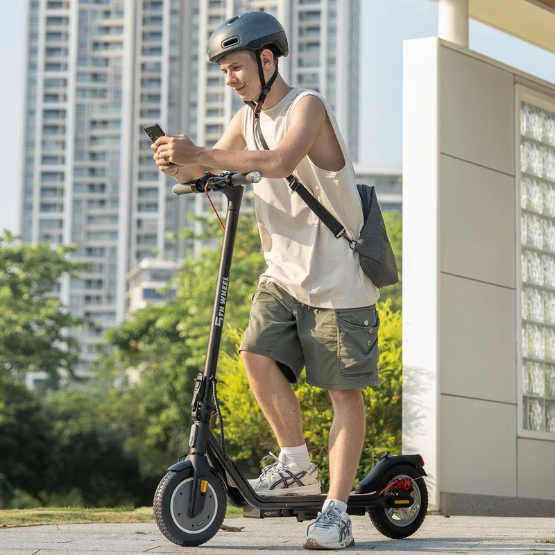 5TH WHEEL W16S 300W Electric Scooter with Turn Signal, 8.5” Solid Tires, 18mph & 12Miles Range, Folding Commuting E-Scooter for Adults with APP Control