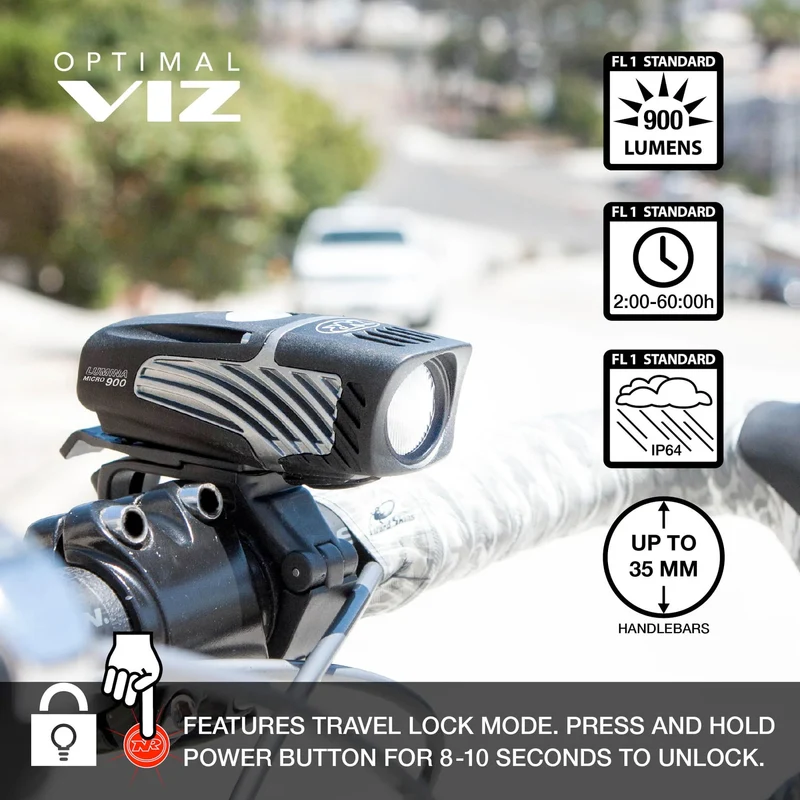 Niterider Lumina Micro 900 and Vmax+ 150 Combo Front and Rear Light Set