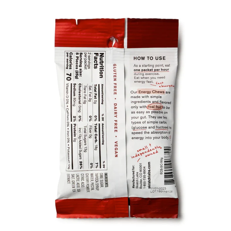 SKRATCH Energy Chews Sport Fuel + Caffeine