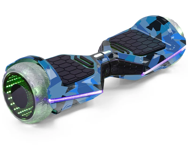 INFINITY - Blue Vortex Camo Bundle 6.5" All Terrain APP Bluetooth & LED Official Hoverboard