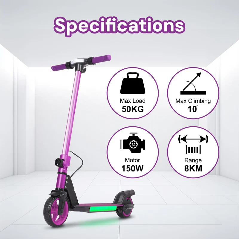 S31 Kids PRO ELECTRIC SCOOTER - LED Lights - 150W Power - High Performance