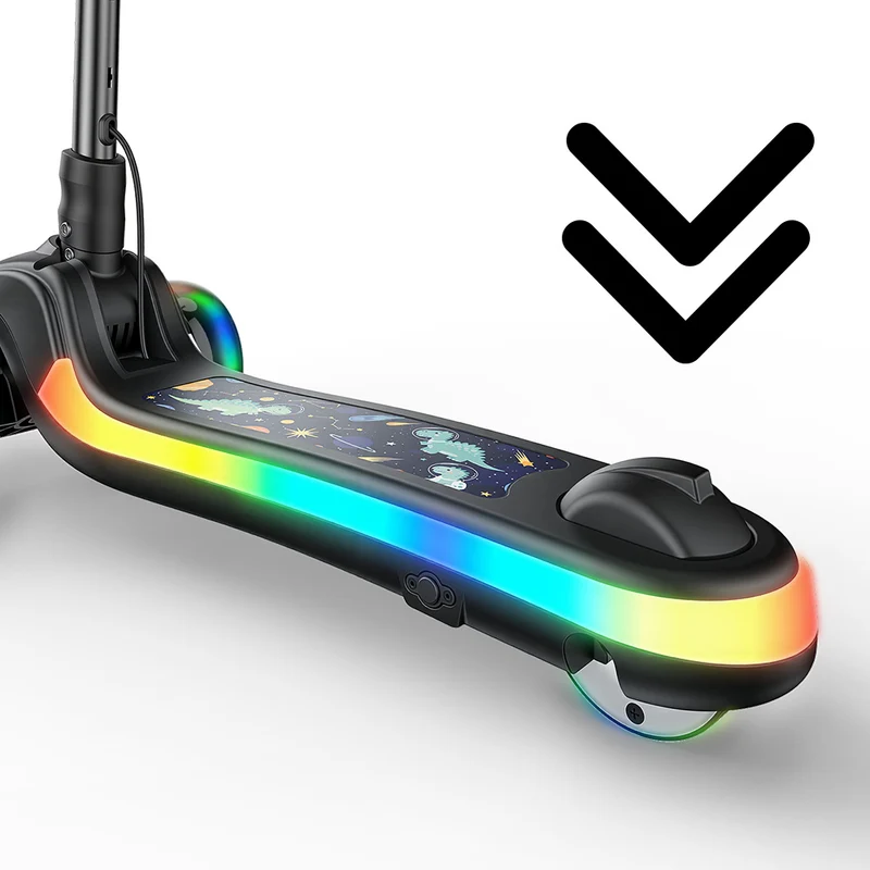 B2Pro 3-Wheel Kids' Electric Scooter with Colourful LED Lights & Foldable Design