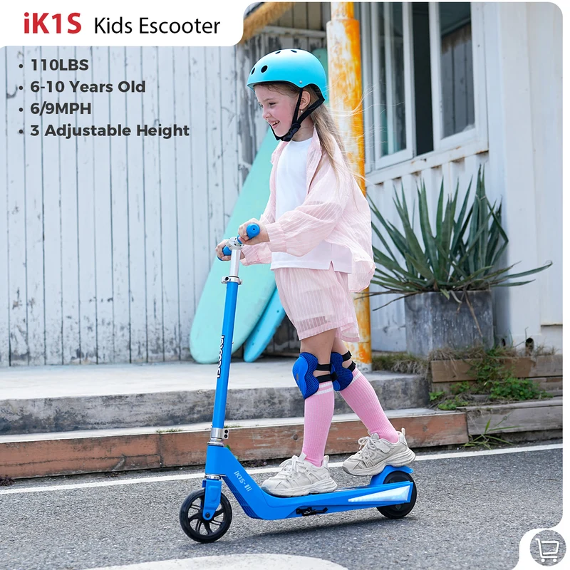 iScooter iK3Pro Electric Scooter for Kids with Colorful Lights & Height Adjustable