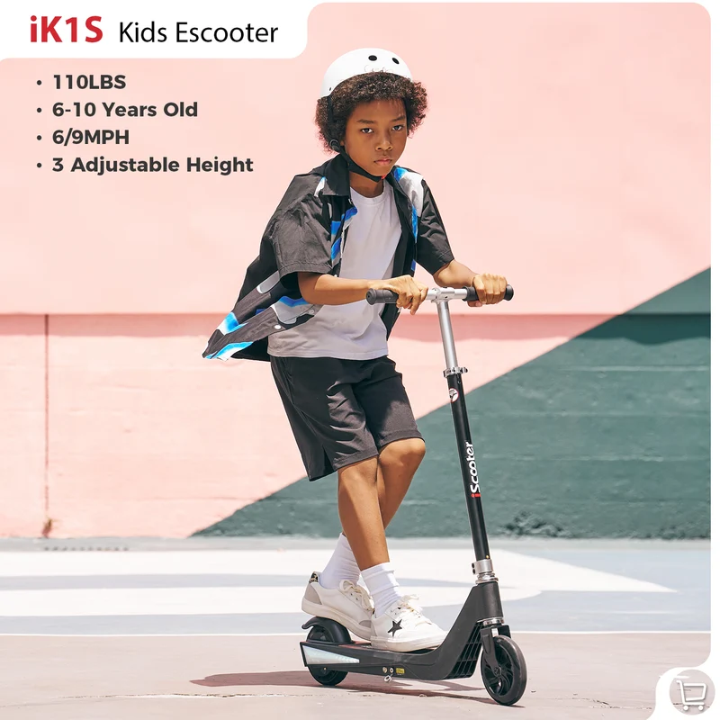 iScooter iK3Pro Electric Scooter for Kids with Colorful Lights & Height Adjustable