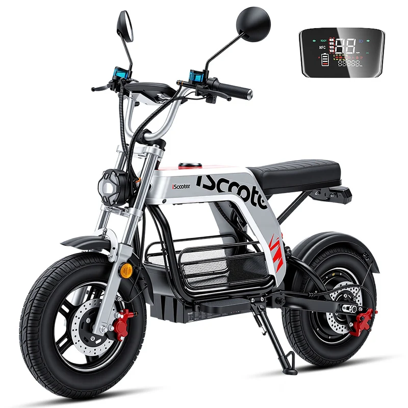 iScooter DX5Pro / DX5 2000W Electric Scooter with Seat & Large Basket - Moped Style