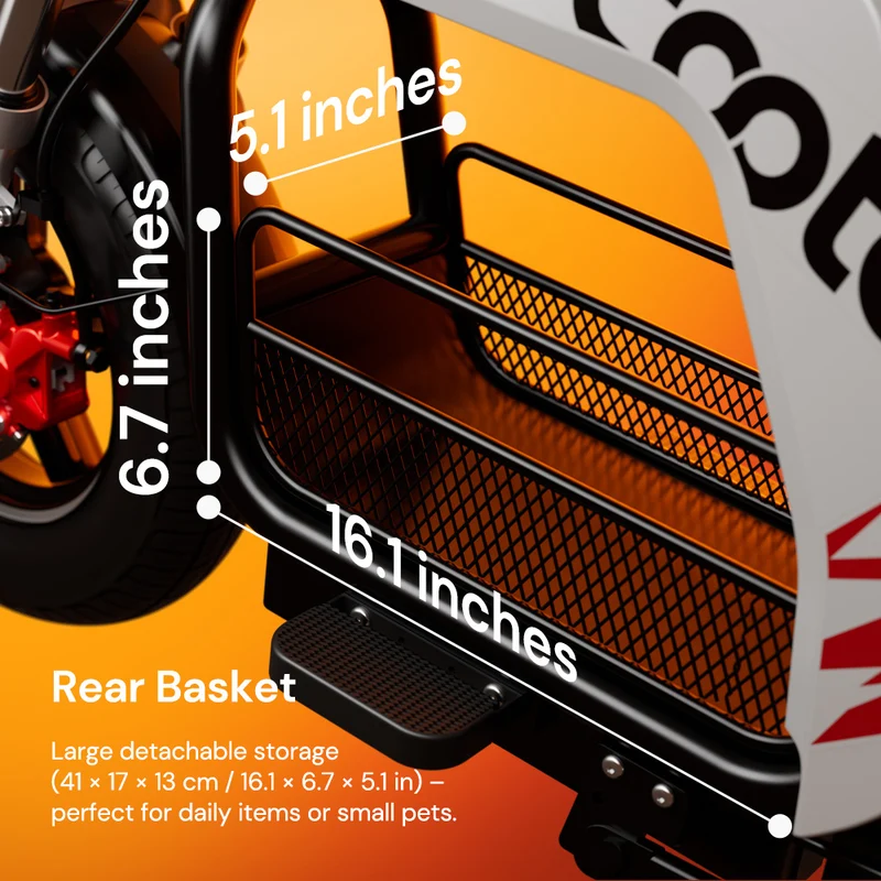 iScooter DX5Pro / DX5 2000W Electric Scooter with Seat & Large Basket - Moped Style