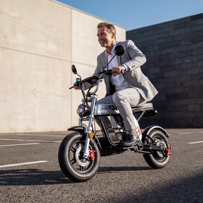 iScooter DX5Pro / DX5 2000W Electric Scooter with Seat & Large Basket - Moped Style