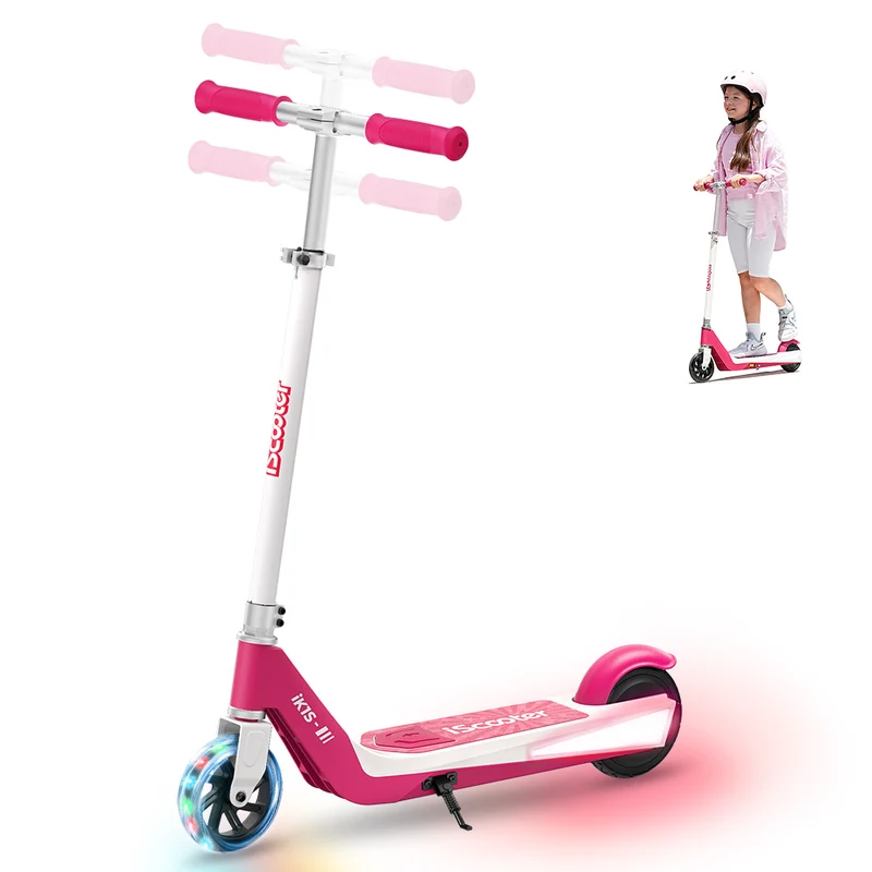iScooter iK1S Kids Electric Scooter with Colorful Flashing Wheels & Height Adjustable