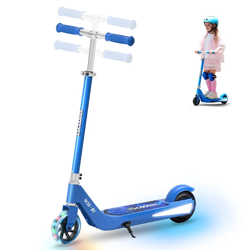 iScooter iK1S Kids Electric Scooter with Colorful Flashing Wheels & Height Adjustable