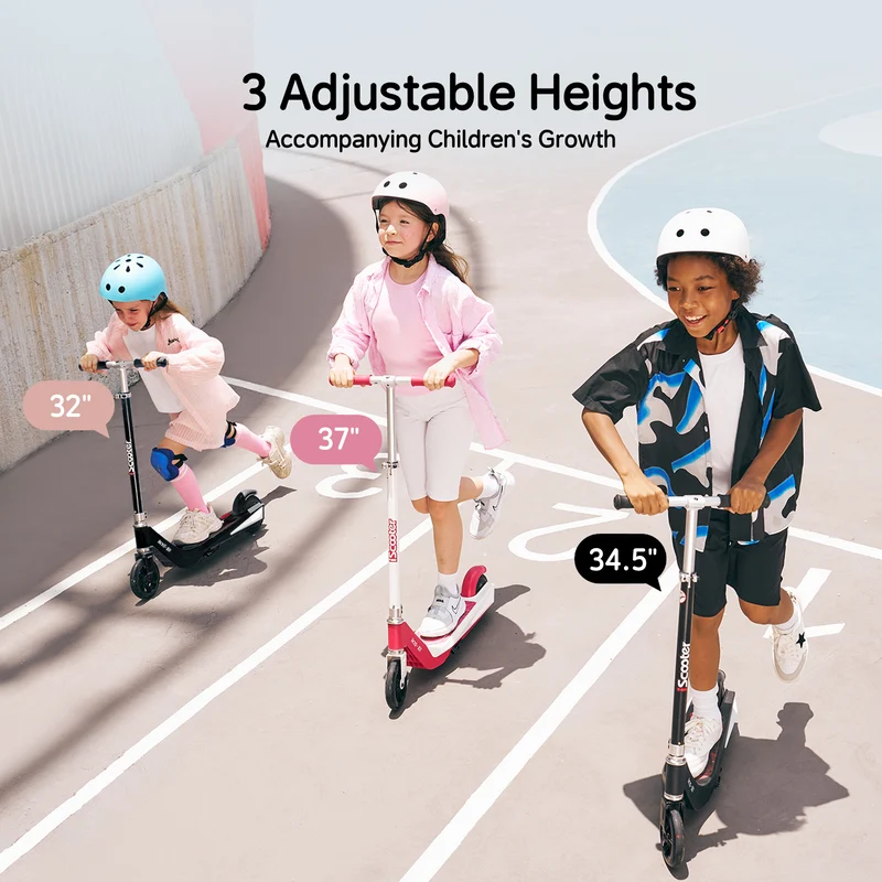 iScooter iK1S Kids Electric Scooter with Colorful Flashing Wheels & Height Adjustable