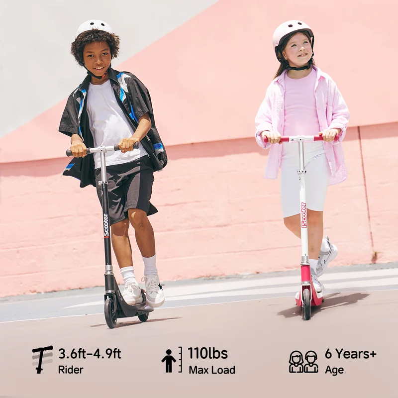iScooter iK1S Kids Electric Scooter with Colorful Flashing Wheels & Height Adjustable