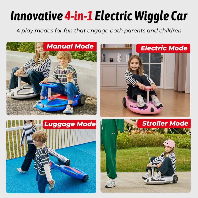 iScooter TC3 Electric Wiggle Car for Kids with Bluetooth and Pull Rope