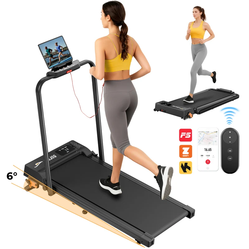 JT52 Walking Pad with Handrails Treadmill with Incline