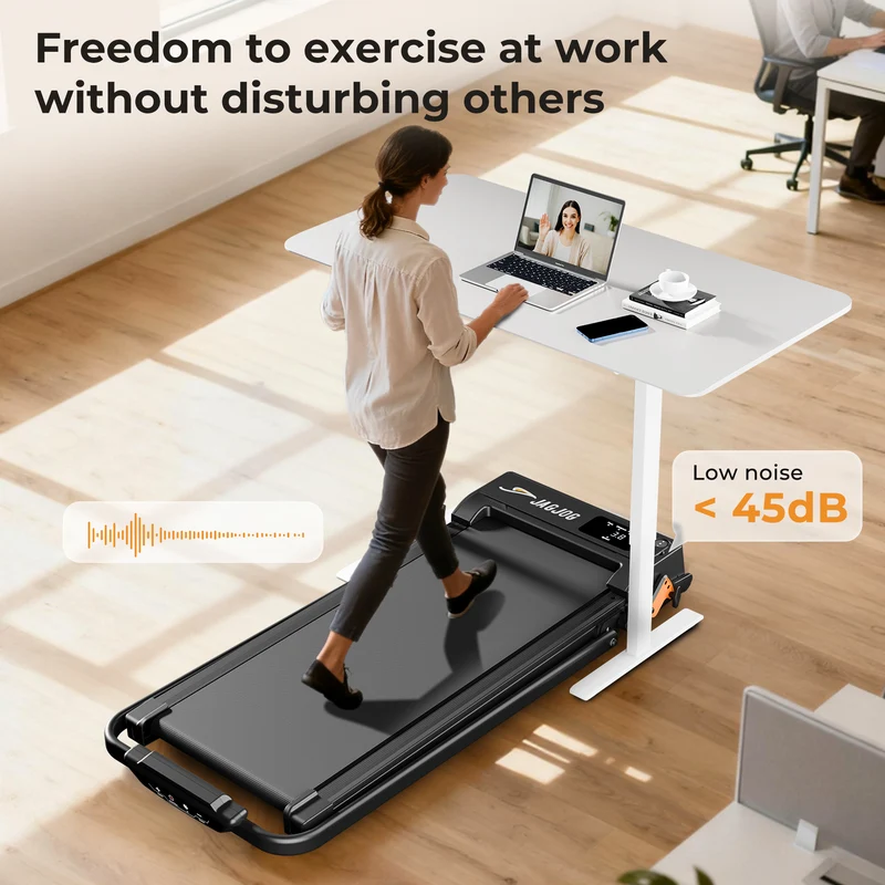JT52 Walking Pad with Handrails Treadmill with Incline