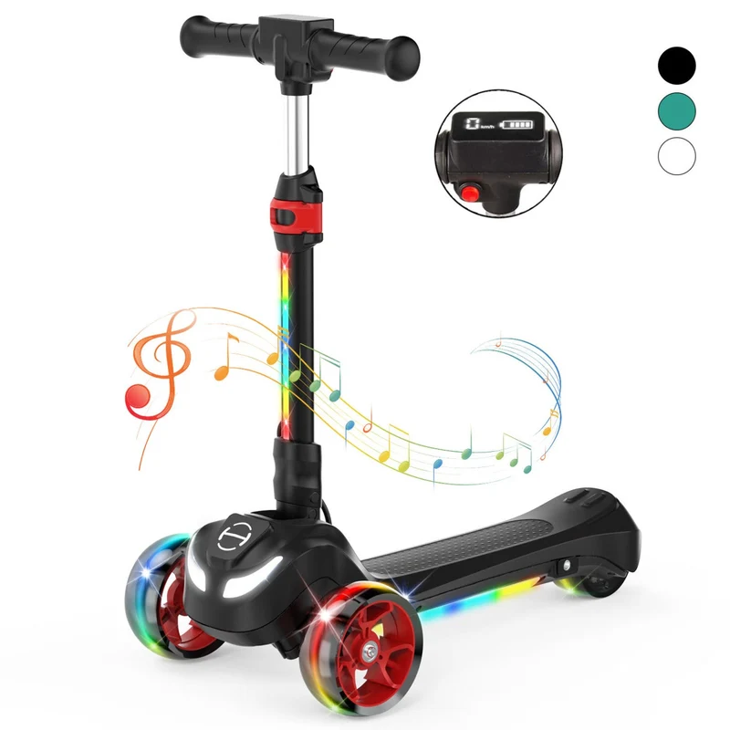 iScooter iK1S Kids Electric Scooter with Colorful Flashing Wheels & Height Adjustable