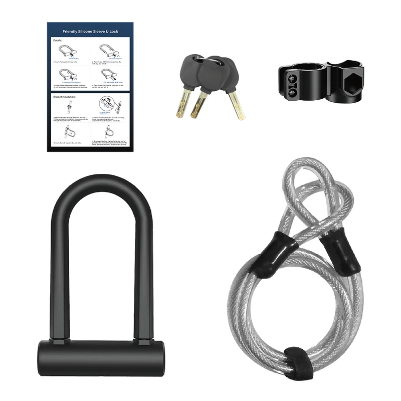 Silicone Sleeve U Lock for Electric Scooters or Bikes