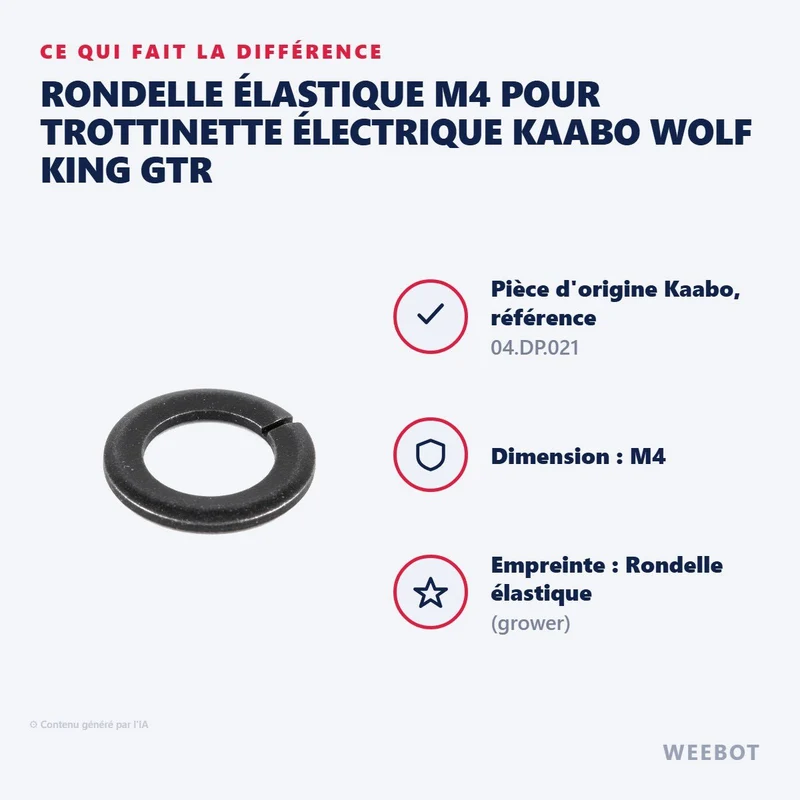 Rondelle Élastique M4 pour Trottinette Électrique Kaabo Wolf King GTR