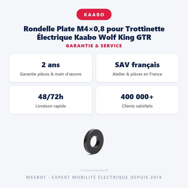 Rondelle Plate M4×0,8 pour Trottinette Électrique Kaabo Wolf King GTR