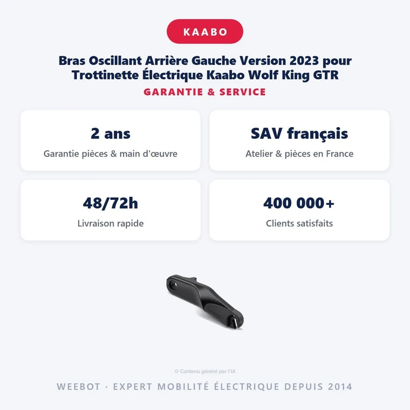 Bras Oscillant Arrière Gauche Version 2023 pour Trottinette Électrique Kaabo Wolf King GTR