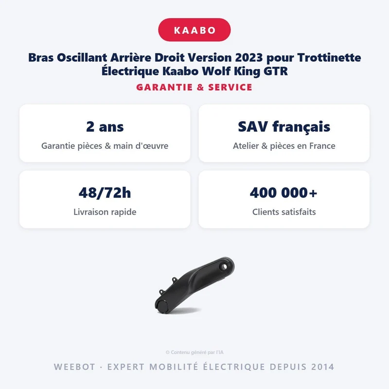 Bras Oscillant Arrière Droit Version 2023 pour Trottinette Électrique Kaabo Wolf King GTR
