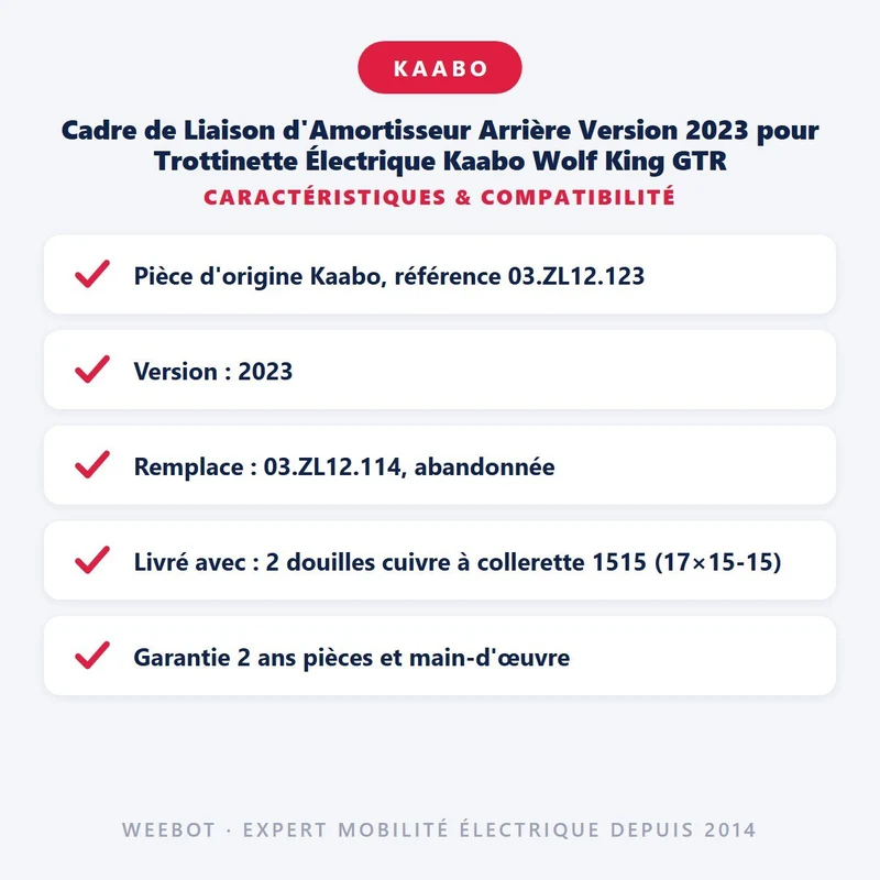 Cadre de Liaison d'Amortisseur Arrière Version 2023 pour Trottinette Électrique Kaabo Wolf King GTR