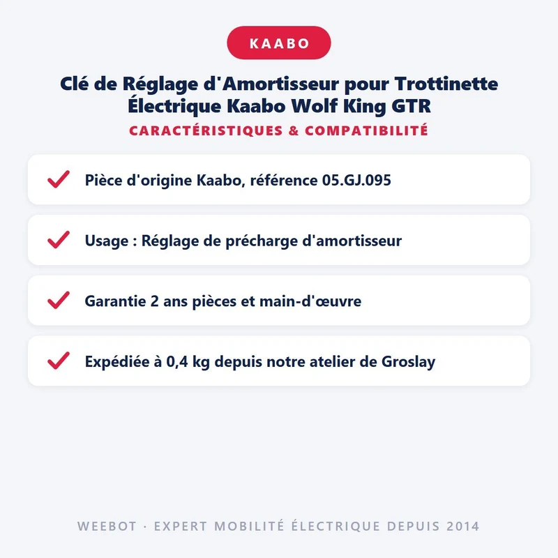 Clé de Réglage d'Amortisseur pour Trottinette Électrique Kaabo Wolf King GTR