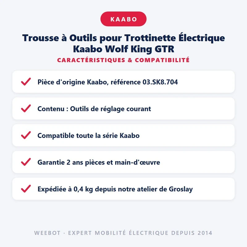 Trousse à Outils pour Trottinette Électrique Kaabo Wolf King GTR