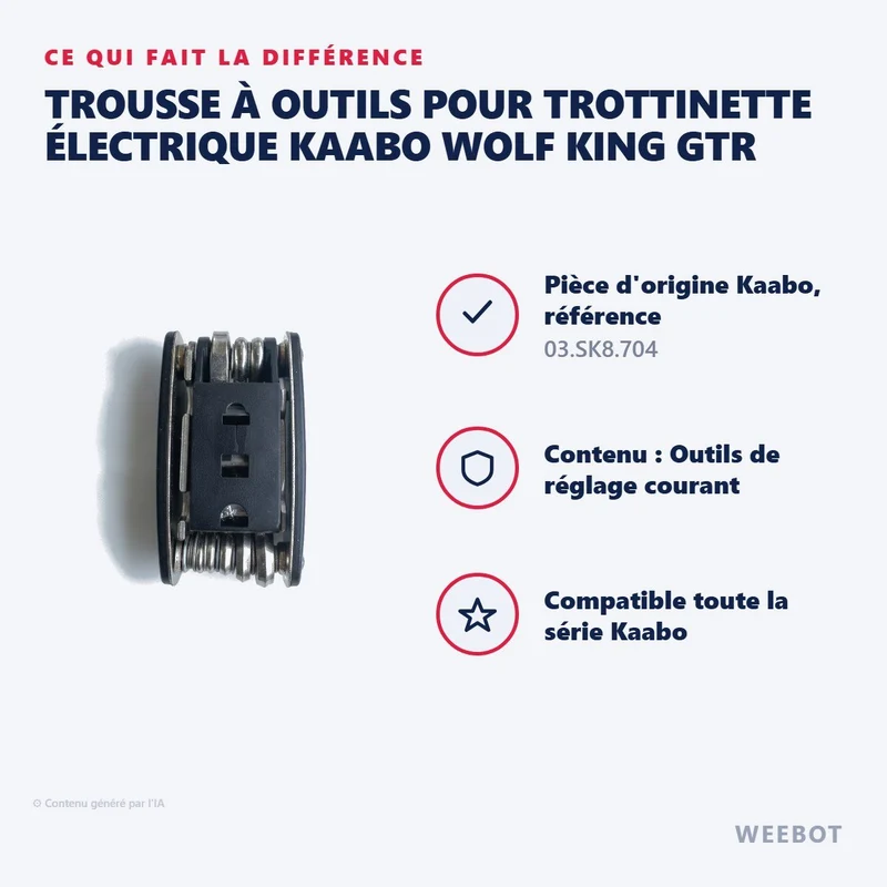 Trousse à Outils pour Trottinette Électrique Kaabo Wolf King GTR