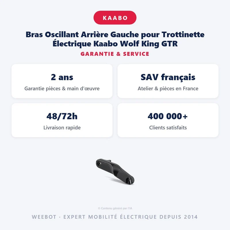 Bras Oscillant Arrière Gauche pour Trottinette Électrique Kaabo Wolf King GTR