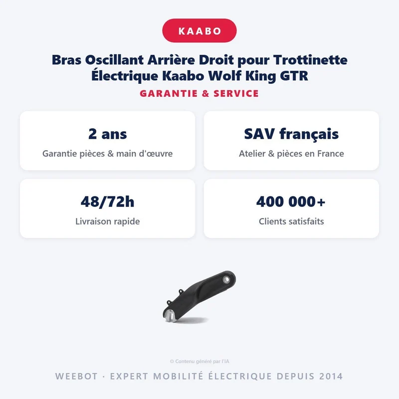 Bras Oscillant Arrière Droit pour Trottinette Électrique Kaabo Wolf King GTR
