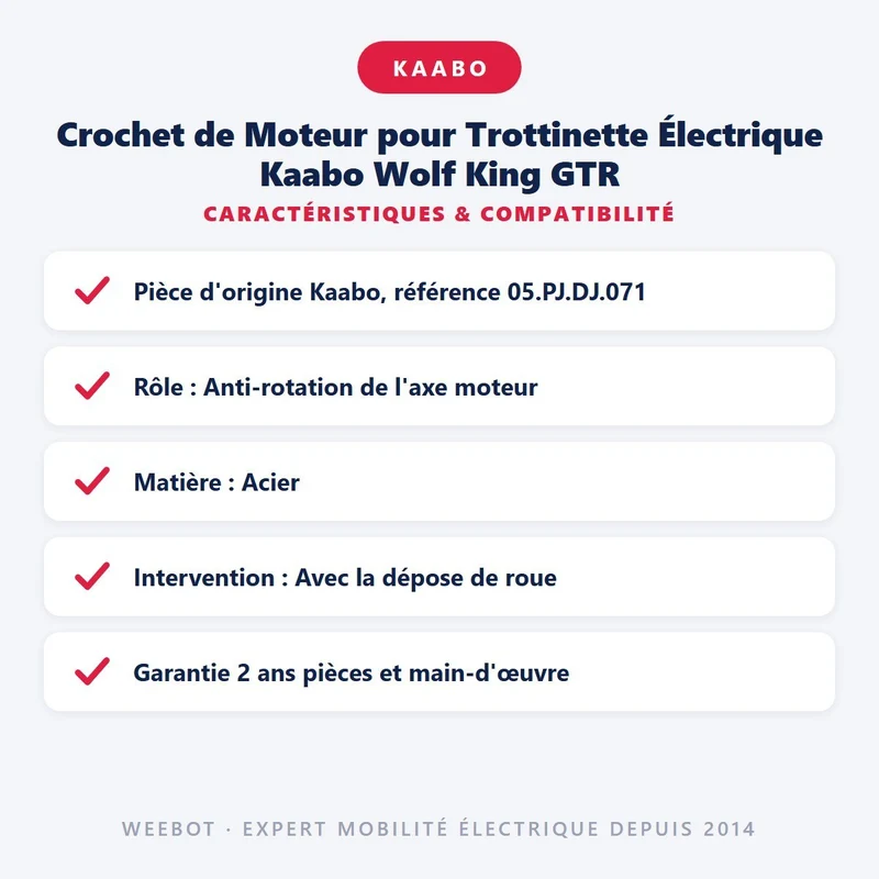 Crochet de Moteur pour Trottinette Électrique Kaabo Wolf King GTR