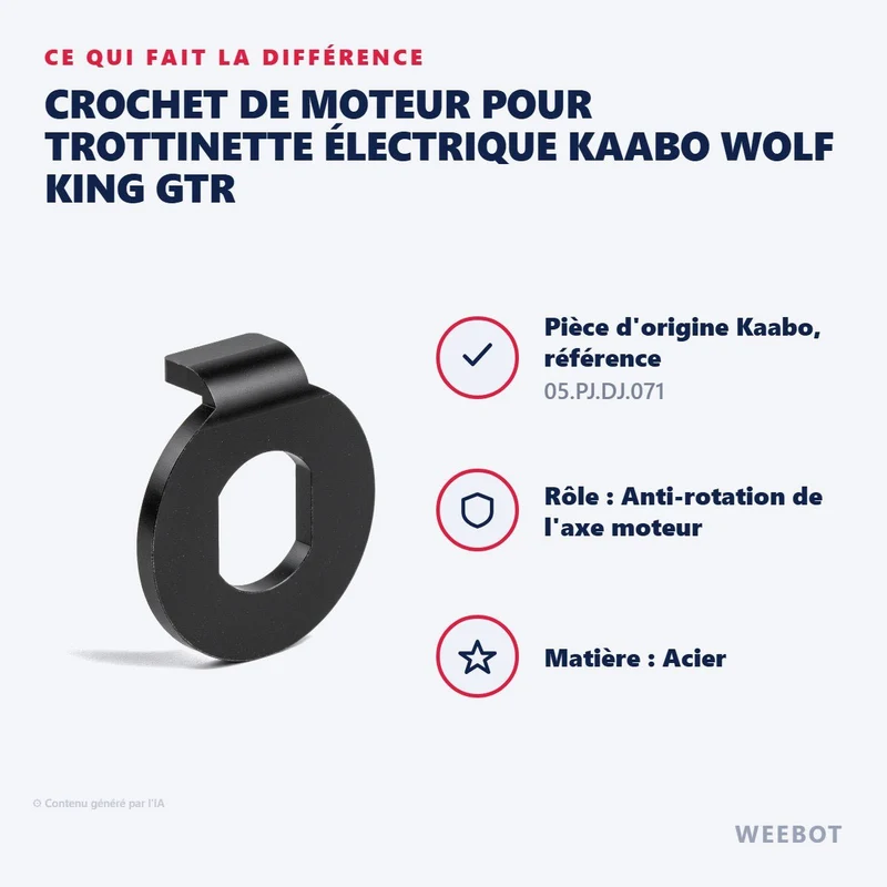 Crochet de Moteur pour Trottinette Électrique Kaabo Wolf King GTR
