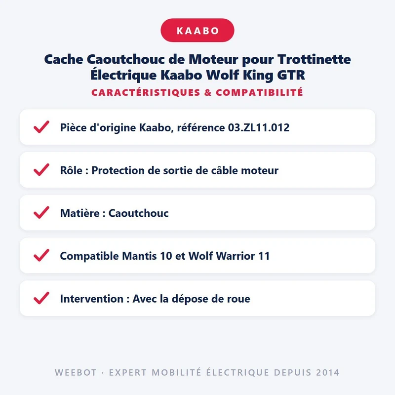 Cache Caoutchouc de Moteur pour Trottinette Électrique Kaabo Wolf King GTR