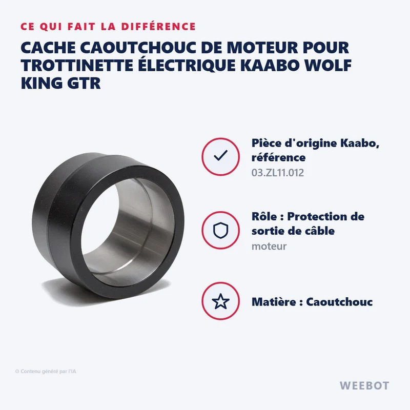 Cache Caoutchouc de Moteur pour Trottinette Électrique Kaabo Wolf King GTR